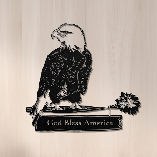 Eagle Metal Sign (God Bless America)