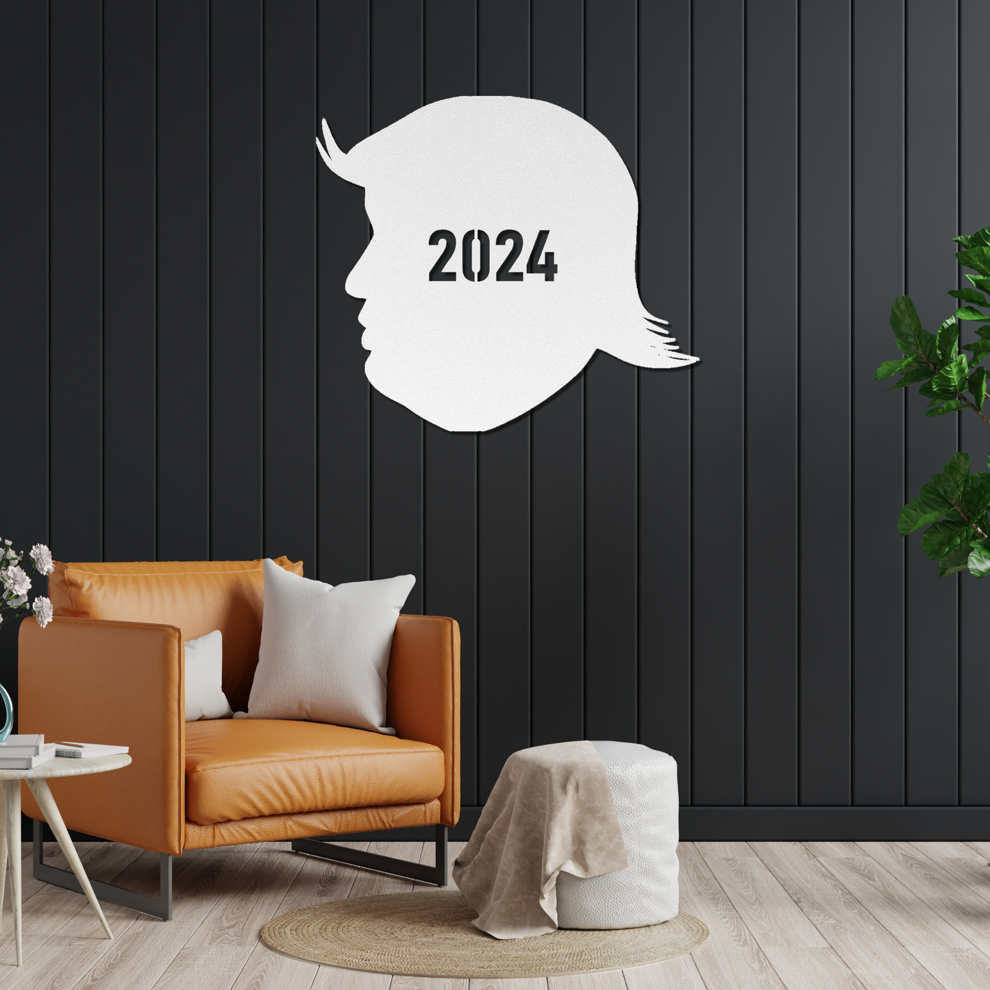 Trump Silhouette Metal Sign - Trump 2024