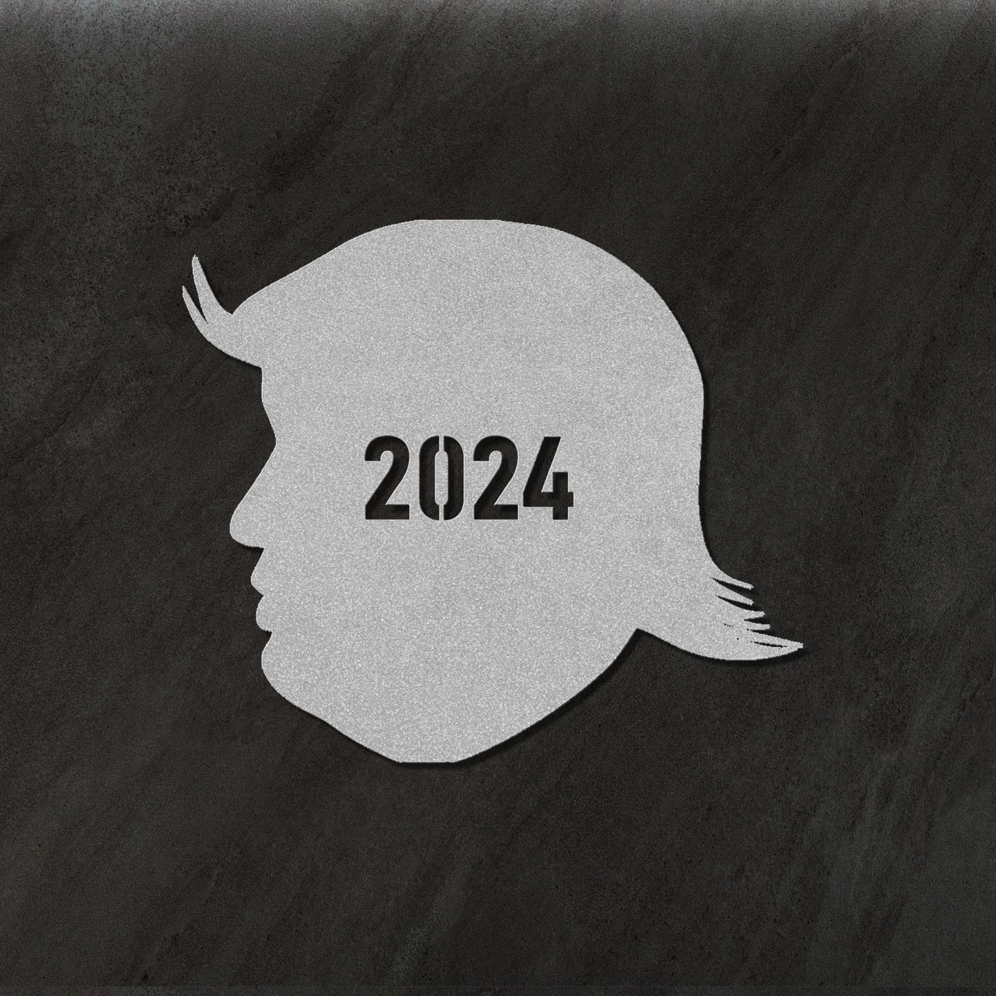 Trump Silhouette Metal Sign - Trump 2024